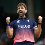 England's Liam Plunkett celebrates taking the wicket of Bangladesh's Mushfiqur Rahim