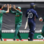 Bangladesh's Mashrafe Mortaza celebrates the wicket of England's Jason Roy with team mates