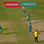 Pakistan's Sarfraz Ahmed celebrates at the end as Sri Lanka look on dejected